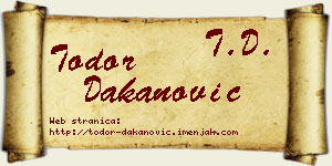 Todor Dakanović vizit kartica